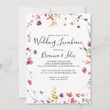 Classic Colorful Wedding Luncheon Bridal Shower Invitations