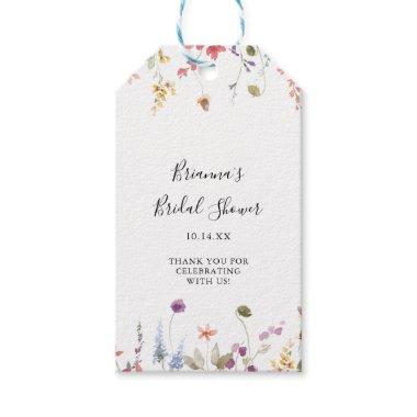 Classic Colorful Wild Floral Bridal Shower Gift Tags