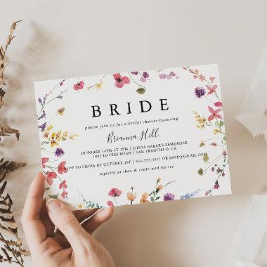 Classic Colorful Wild Floral Bride Bridal Shower Invitations