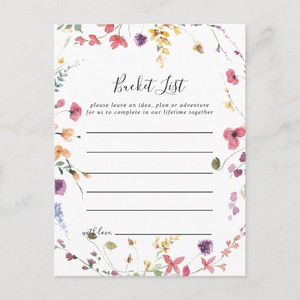 Classic Colorful Wild Floral Bucket List Invitations