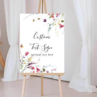 Classic Colorful Wild Floral Custom Text Sign