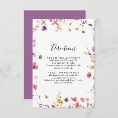 Classic Colorful Wild Floral Wedding Directions Enclosure Invitations