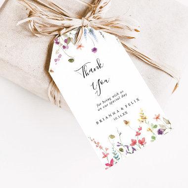 Classic Colorful Wild Floral Wedding Thank You Gift Tags