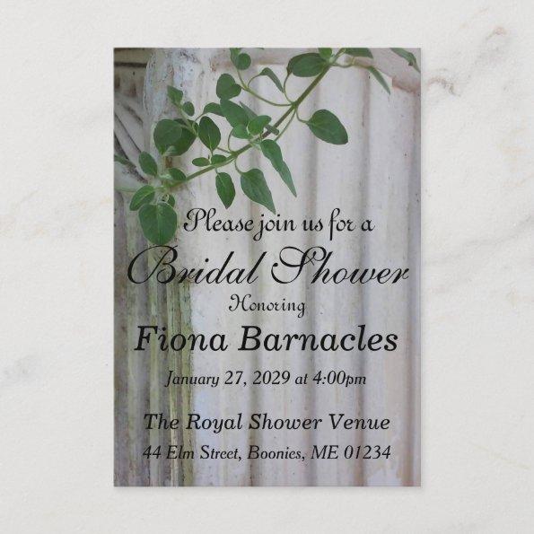 Classic Column with Vine Bridal Shower Invitations