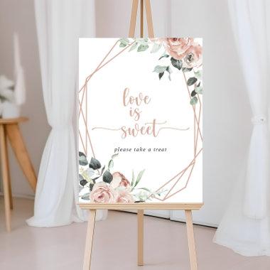 Classic Dusty Pink Rose Floral Love Is Sweet Sign