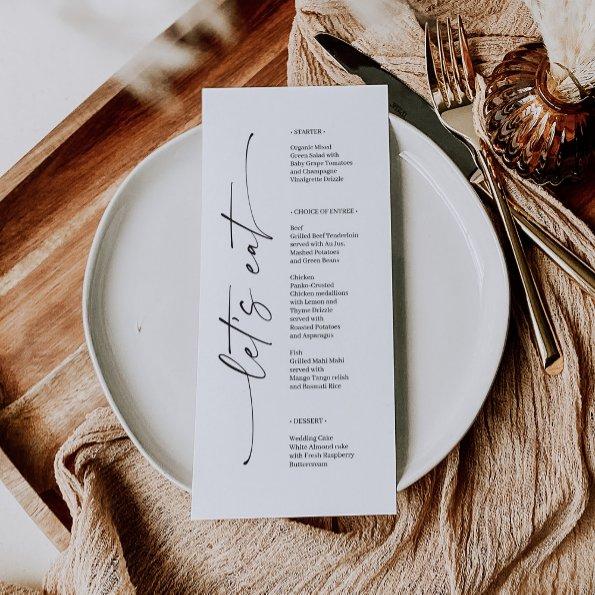 Classic Elegance Wedding  Menu