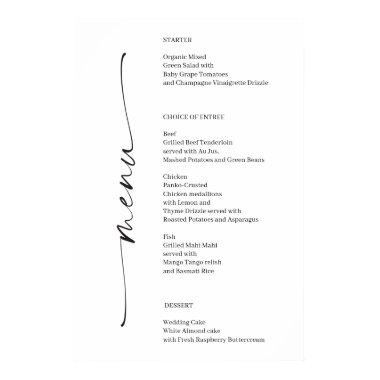 Classic Elegance Wedding Menu Poster