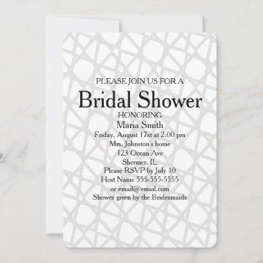 Classic Elegant Abstract Bridal Shower Invitations