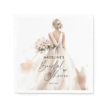 Classic Elegant Bride to be Gown  Napkins