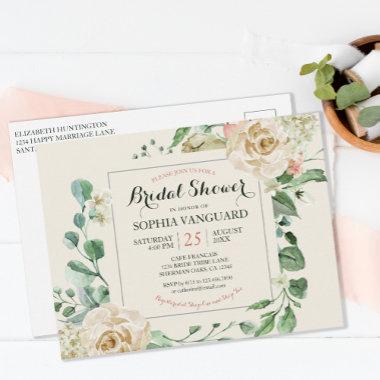 Classic Elegant Floral Bridal Shower Invitation PostInvitations