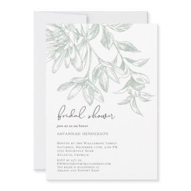 Classic Elegant Line Drawn Floral