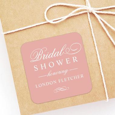 Classic Elegant Rose Gold Wedding Bridal Shower Square Sticker