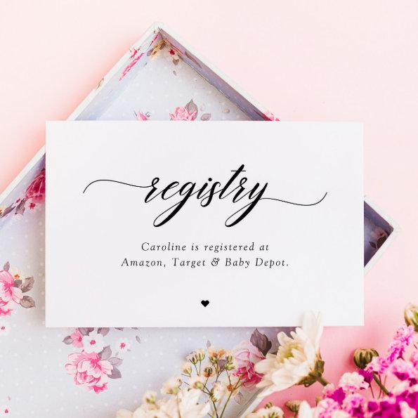 Classic Elegant Script Baby  Registry Note