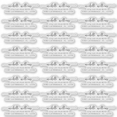 Classic Elegant Script Transparent Return Address Sticker