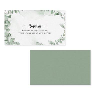 Classic Eucalyptus Foliage Wedding Gift Registry Enclosure