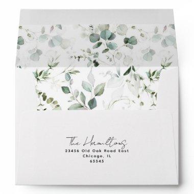 Classic Eucalyptus Pattern | Return Address Envelope