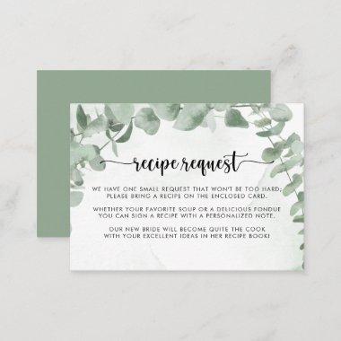 Classic Eucalyptus Wedding Recipe Request  Enclosure Invitations