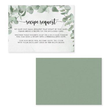 Classic Eucalyptus Wedding Recipe Request  Enclosure Invitations