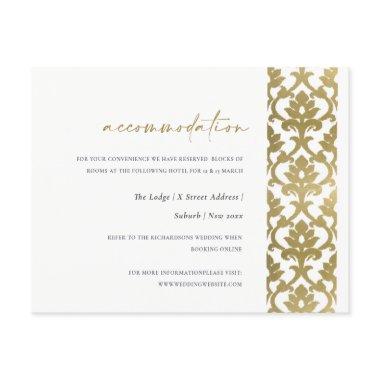 CLASSIC GOLD DAMASK FLORAL PATTERN ACCOMMODATION ENCLOSURE