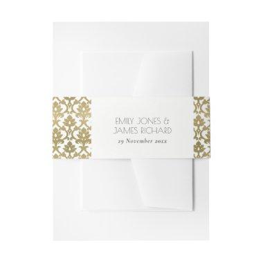 CLASSIC GOLD DAMASK FLORAL PATTERN MONOGRAM  BELLY BAND