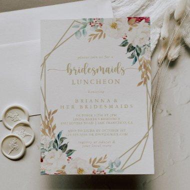 Classic Gold Floral Bridesmaids Luncheon Shower