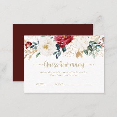 Classic Gold Floral Guess How Many Game Invitations