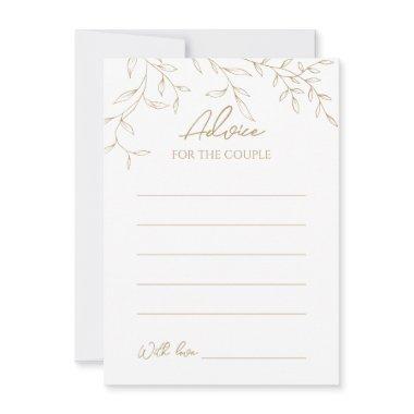 Classic Gold Greenery Wedding Advice Card