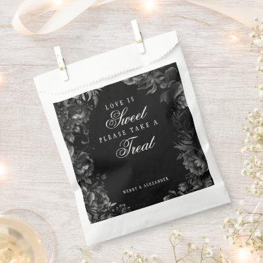 Classic Gothic Black Love is Sweet Wedding Favor Bag