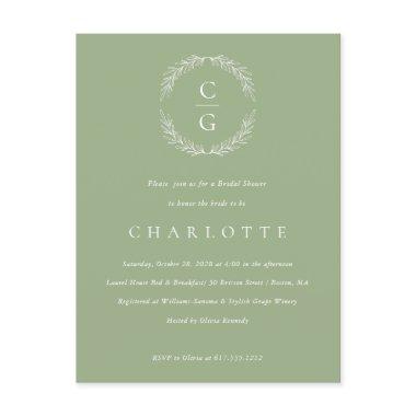 Classic Laurel Wreath Bridal Shower Invitation PostInvitations