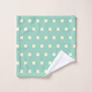 Classic Light Teal Square Pattern Wash Cloth