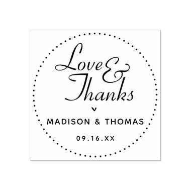 Classic Love & Thanks Wedding Favor Rubber Stamp