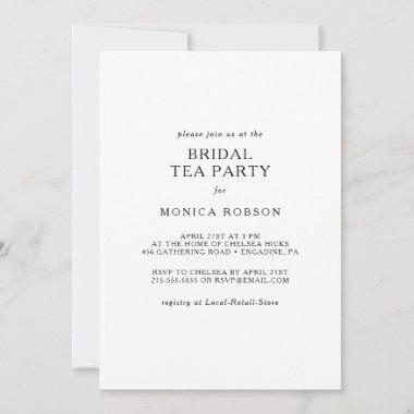 Classic Minimalist Bridal Tea Party Invitations