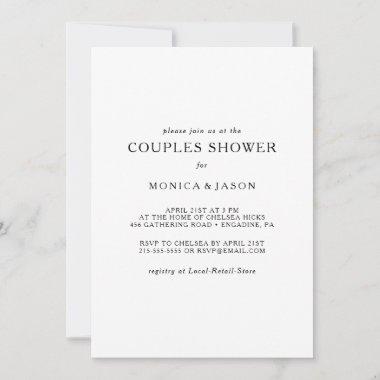 Classic Minimalist Couples Shower Invitations