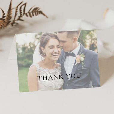 Classic Minimalist Folded Front and Back Photo Thank You Invitations