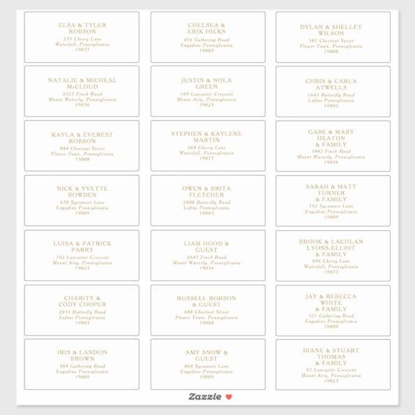 Classic Minimalist Gold Guest Address Labels
