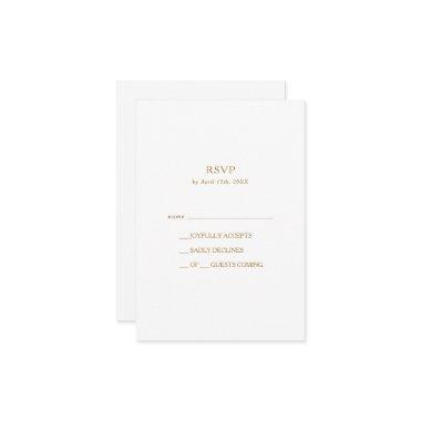 Classic Minimalist Gold RSVP Card