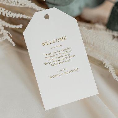 Classic Minimalist Gold Wedding Welcome Gift Tags