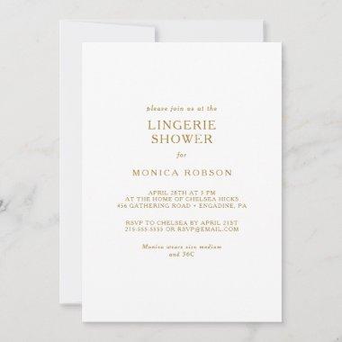 Classic Minimalist Lingerie Shower Invitations