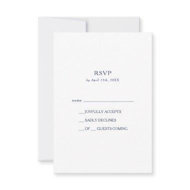 Classic Minimalist Navy Blue RSVP Card