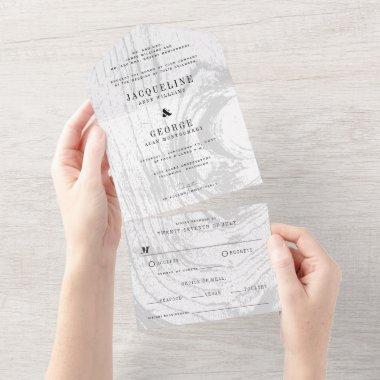 Classic Modern Rustic Woodgrain Winter Wedding All In One