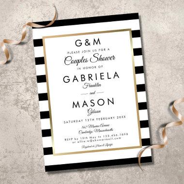 Classic Monogram Stripe Wedding Couples Shower