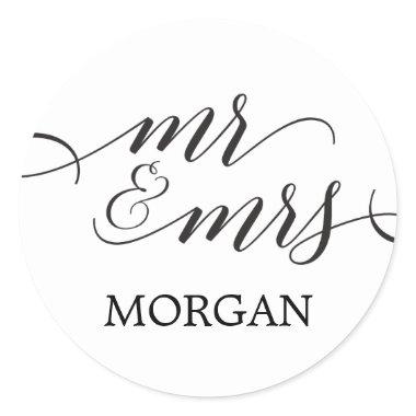 Classic Mr and Mrs Envelope Seals - Favor Stickers