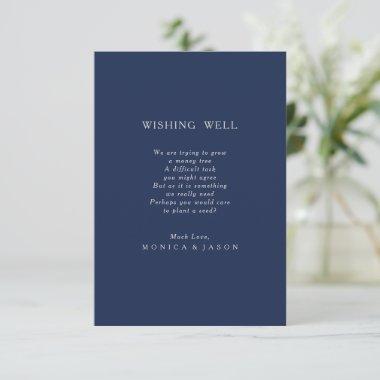 Classic Navy Blue | Silver Wedding Wishing Well Enclosure Invitations
