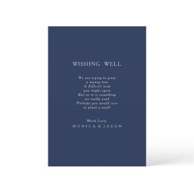 Classic Navy Blue | Silver Wedding Wishing Well Enclosure