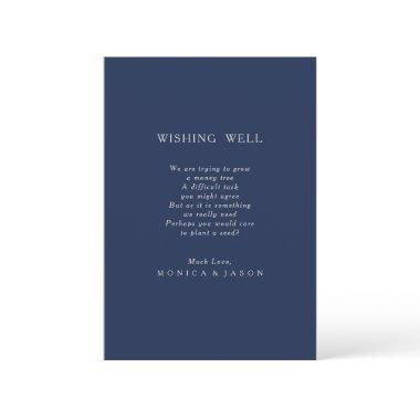 Classic Navy Blue | Silver Wedding Wishing Well Enclosure Invitations