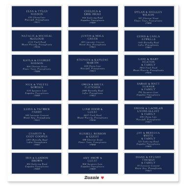 Classic Navy | Silver Wedding Guest Address Labels
