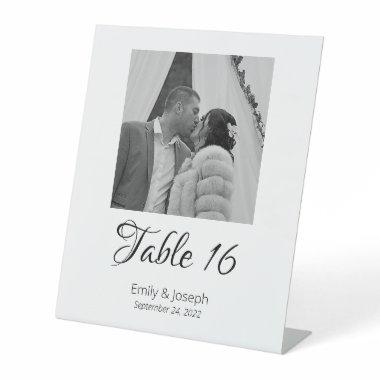 Classic Photo Table Numbers Pedestal Sign