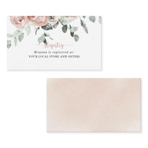Classic Pink Rose Floral Wedding Gift Registry Enclosure