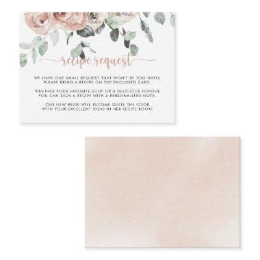 Classic Pink Rose Floral Wedding Recipe Request  Enclosure Invitations