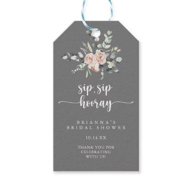 Classic Pink Rose Sip Sip Hooray Bridal Shower  Gift Tags